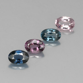 Gemas de espinela multicolor natural de  ct, corte óvalo, VVS