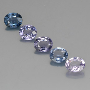 Gemas de espinela multicolor natural de  ct, corte óvalo, VVS