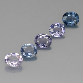 Gemas de espinela multicolor natural de  ct, corte óvalo, VVS