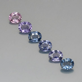 Gemas de espinela multicolor natural de  ct, corte óvalo, VVS-VS