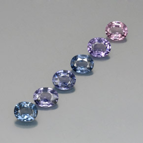 Gemas de espinela multicolor natural de  ct, corte óvalo, VVS-VS