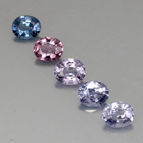 Gemas de espinela multicolor natural de  ct, corte óvalo, VVS