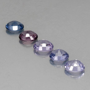 Gemas de espinela multicolor natural de  ct, corte óvalo, VVS