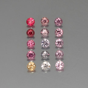 Gemas de espinela multicolor natural de  ct, corte redondo, VVS-VS