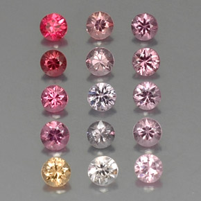 Gemas de espinela multicolor natural de  ct, corte redondo, VVS-VS
