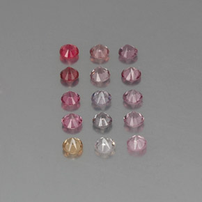 Gemas de espinela multicolor natural de  ct, corte redondo, VVS-VS
