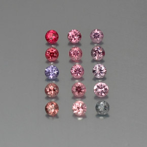 Gemas de espinela multicolor natural de  ct, corte redondo, VVS-VS
