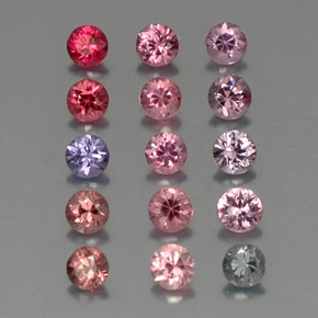Gemas de espinela multicolor natural de  ct, corte redondo, VVS-VS