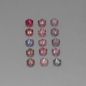 Gemas de espinela multicolor natural de  ct, corte redondo, VVS-VS