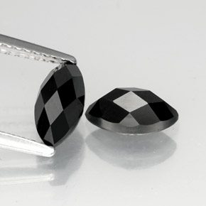 Gemas de espinela negro natural de  ct, marquesa, opaco