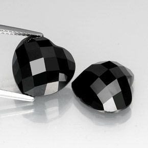 Gemas de espinela negro natural de 14,26 ct, forma de corazón, opaco