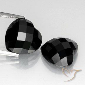13.02ctw Natural Negro Espinela, Corazón, Opaco