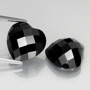 Gemas de espinela negro natural de 14,36 ct, forma de corazón, opaco