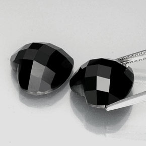 Gemas de espinela negro natural de 14,36 ct, forma de corazón, opaco