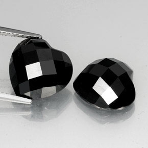 Gemas de espinela negro natural de 13,94 ct, forma de corazón, opaco