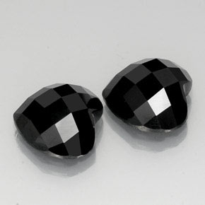 Gemas de espinela negro natural de 13,94 ct, forma de corazón, opaco