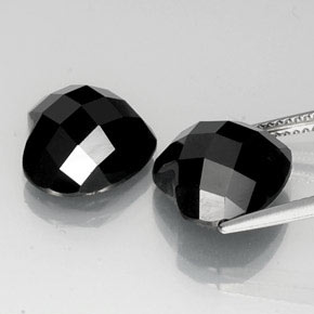 Gemas de espinela negro natural de 13,94 ct, forma de corazón, opaco