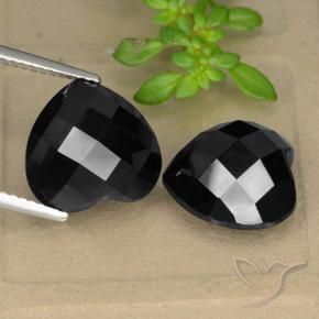 Gemas de Espinela Negro natural de 13.94 ct, Corazón, Opaco