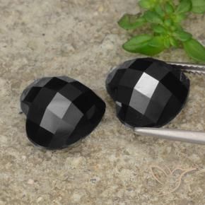 Gemas de Espinela Negro natural de 14.00 ct, Corazón, Opaco