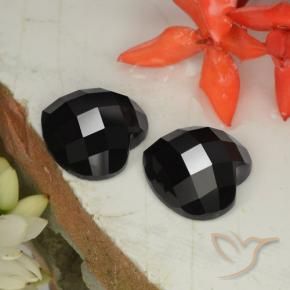 Gemas de Espinela Negro natural de 14.66 ct, Corazón, Opaco