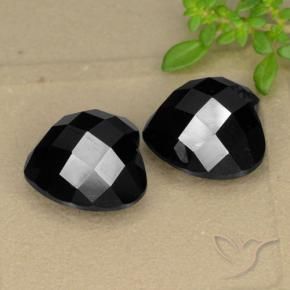 Gemas de Espinela Negro natural de 14.59 ct, Corazón, Opaco