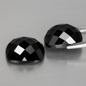 Gemas de espinela negro natural de 8,03 ct, corte cojín, opaco