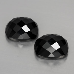 Gemas de espinela negro natural de 8,44 ct, corte cojín, opaco