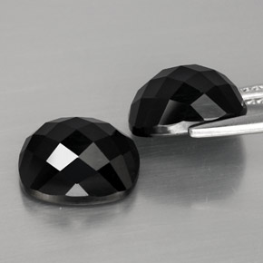 Gemas de espinela negro natural de 8,44 ct, corte cojín, opaco