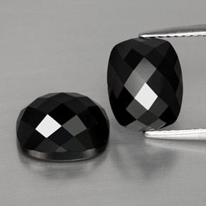 Gemas de espinela negro natural de 8,88 ct, corte cojín, opaco