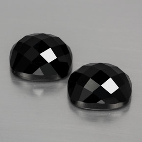 Gemas de espinela negro natural de 8,88 ct, corte cojín, opaco