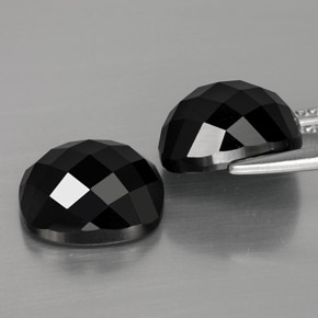 Gemas de espinela negro natural de 8,88 ct, corte cojín, opaco
