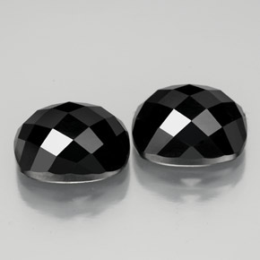Gemas de espinela negro natural de 7,82 ct, corte cojín, opaco