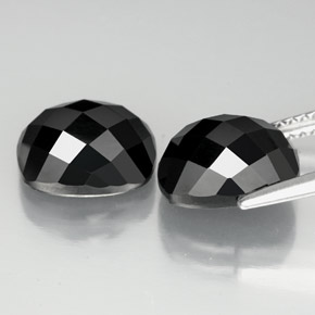 Gemas de espinela negro natural de 7,82 ct, corte cojín, opaco