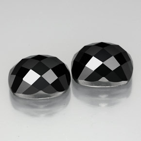 Gemas de espinela negro natural de 8,11 ct, corte cojín, opaco