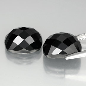 Gemas de espinela negro natural de 8,11 ct, corte cojín, opaco
