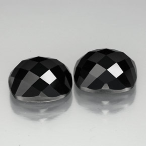 Gemas de espinela negro natural de 7,86 ct, corte cojín, opaco