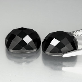 Gemas de espinela negro natural de 7,86 ct, corte cojín, opaco