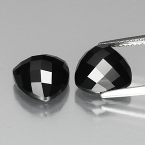 Gemas de espinela negro natural de 9,13 ct, trillón, opaco