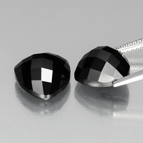 Gemas de espinela negro natural de 9,13 ct, trillón, opaco