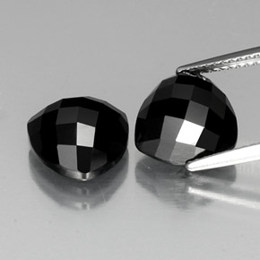 Gemas de espinela negro natural de 8,73 ct, trillón, opaco