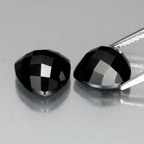 Gemas de espinela negro natural de 8,73 ct, trillón, opaco