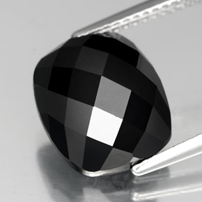 Espinela negro natural de 7,17 ct, corte cojín, opaco