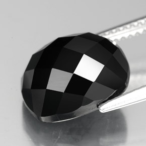 Espinela negro natural de 7,17 ct, corte cojín, opaco
