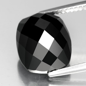 Espinela negro natural de 7,53 ct, corte cojín, opaco