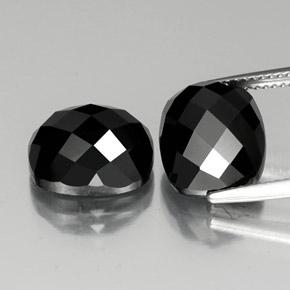 Gemas de espinela negro natural de 15,09 ct, corte cojín, opaco