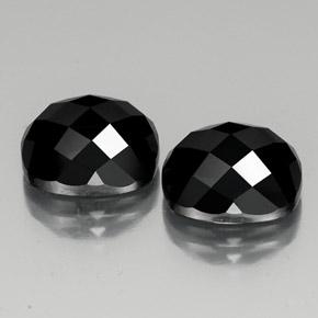 Gemas de espinela negro natural de 15,09 ct, corte cojín, opaco