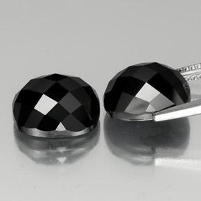 Gemas de espinela negro natural de 15,09 ct, corte cojín, opaco