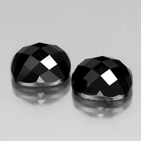 Gemas de Espinela Negro natural de 15.03 ct, Corte Cojín, Opaco