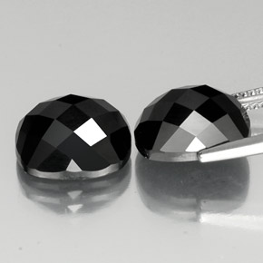 Gemas de Espinela Negro natural de 15.03 ct, Corte Cojín, Opaco