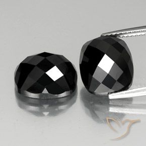 14.50ctw Natural Negro Espinela, Forma Cojín, Opaco